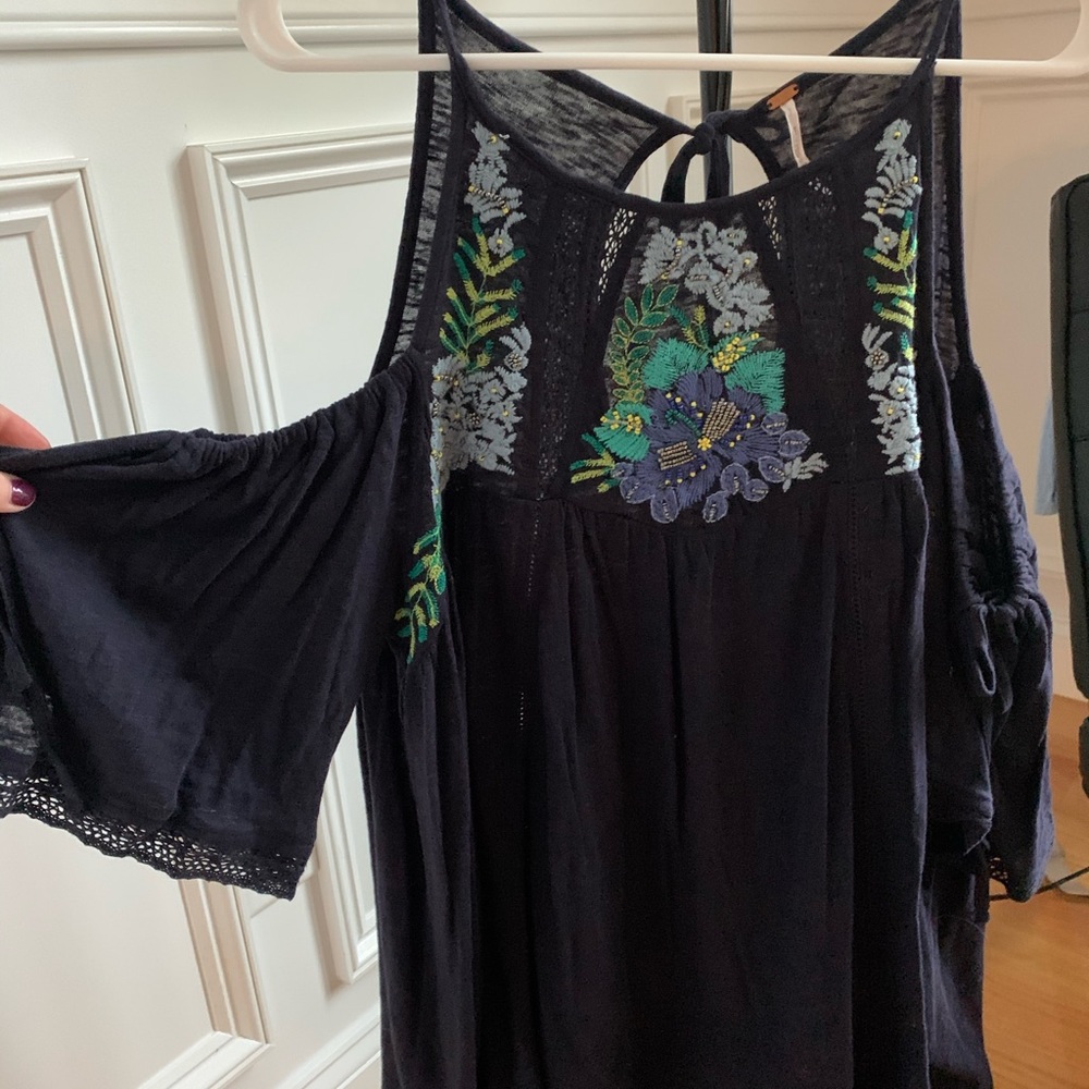 Free People cut-out shoulder short sleeve top